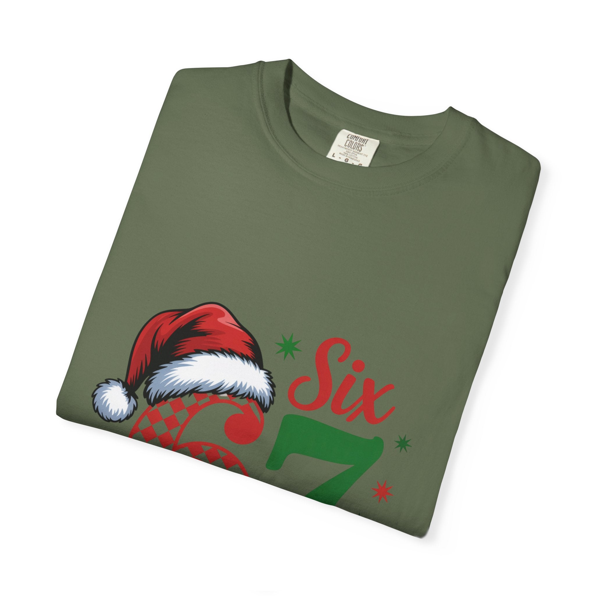 67 Six Seven Christmas T-shirt | Santa Hat Holiday Number Design