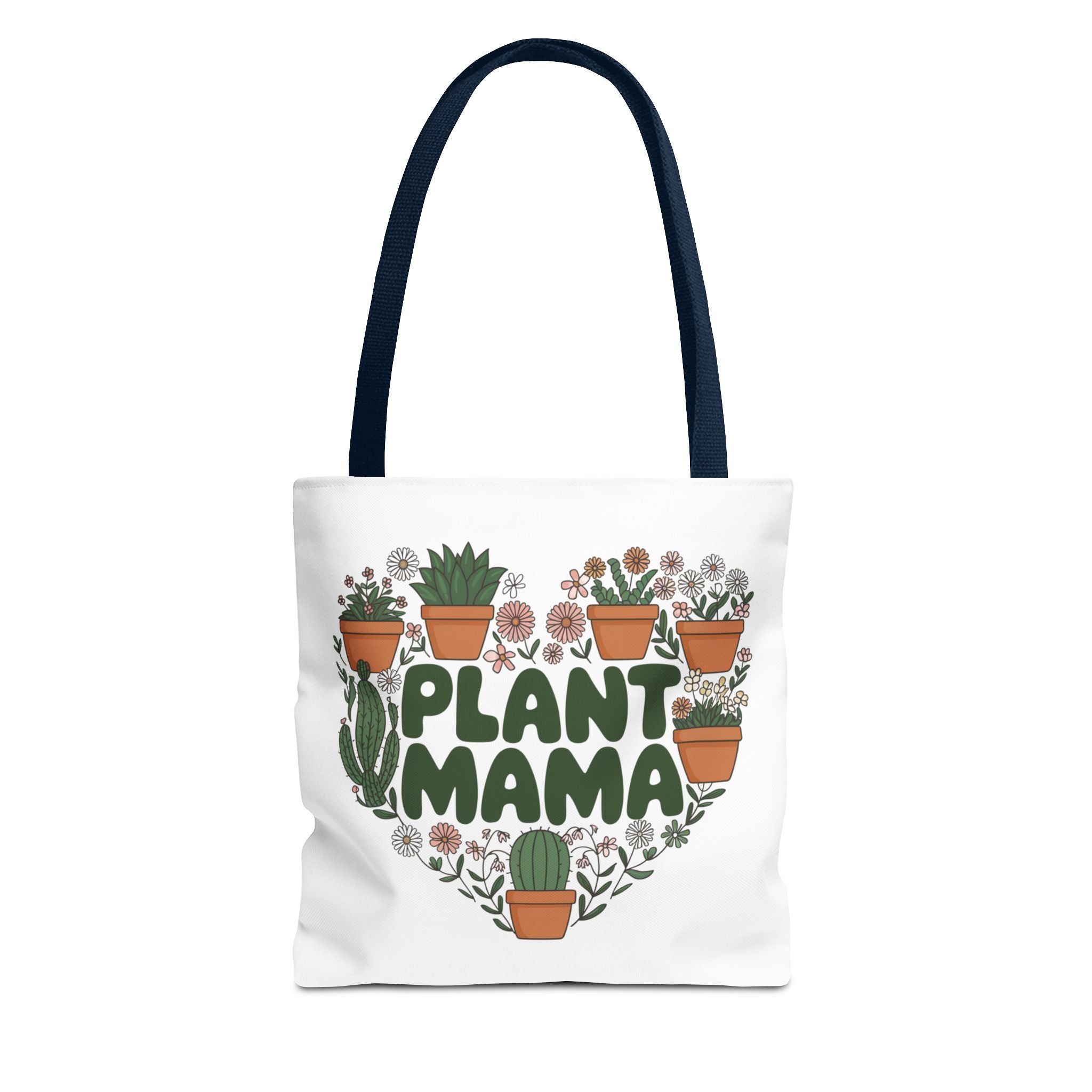 Plant Mama Tote Bag | Heart of Potted Plants, Cactus, Succulent Illustration
