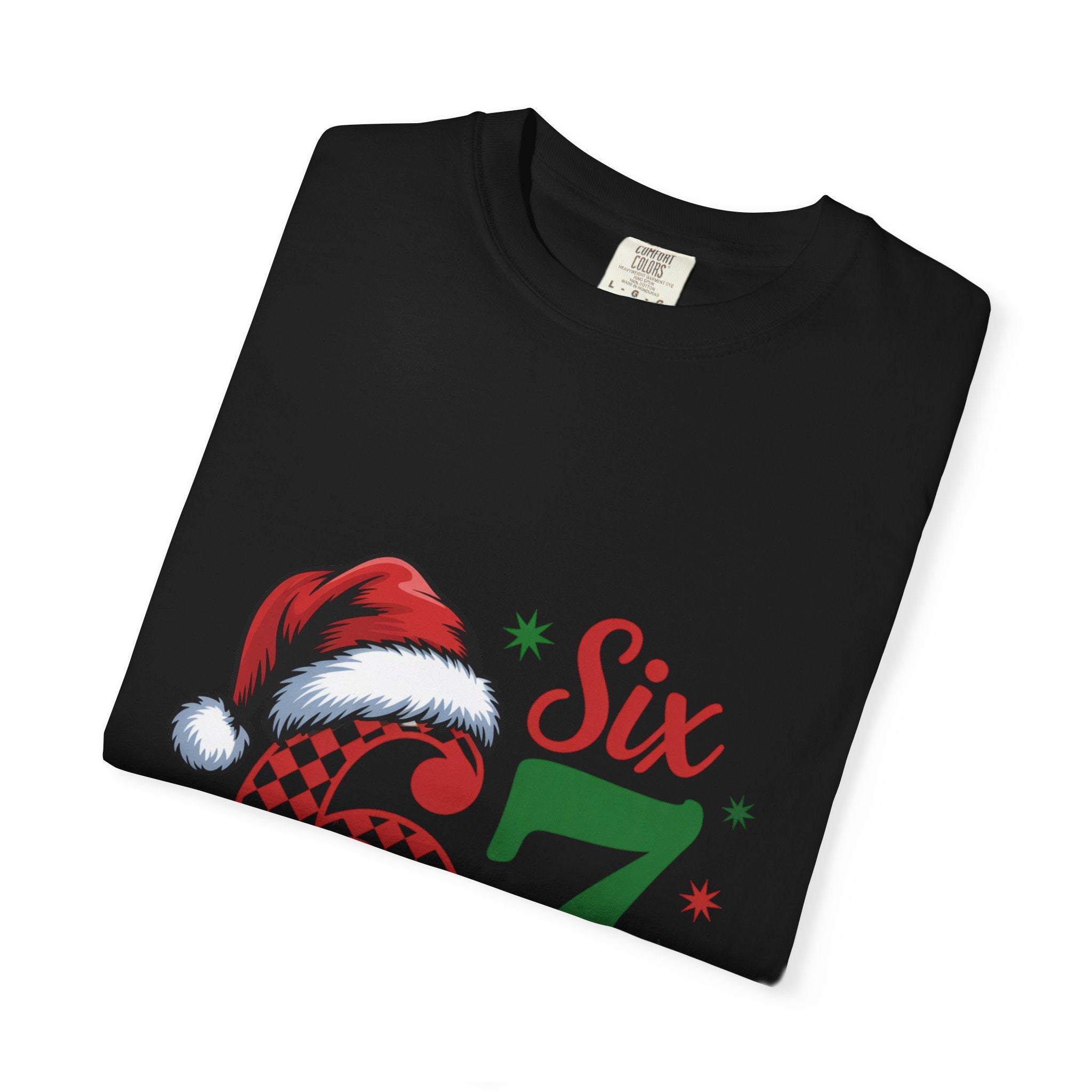 67 Six Seven Christmas T-shirt | Santa Hat Holiday Number Design