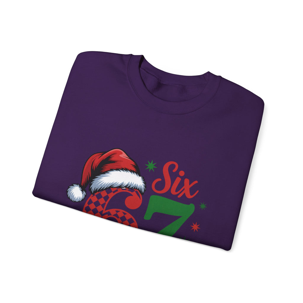 67 Six Seven Christmas number design Sweatshirt | Santa hat holiday sweater style