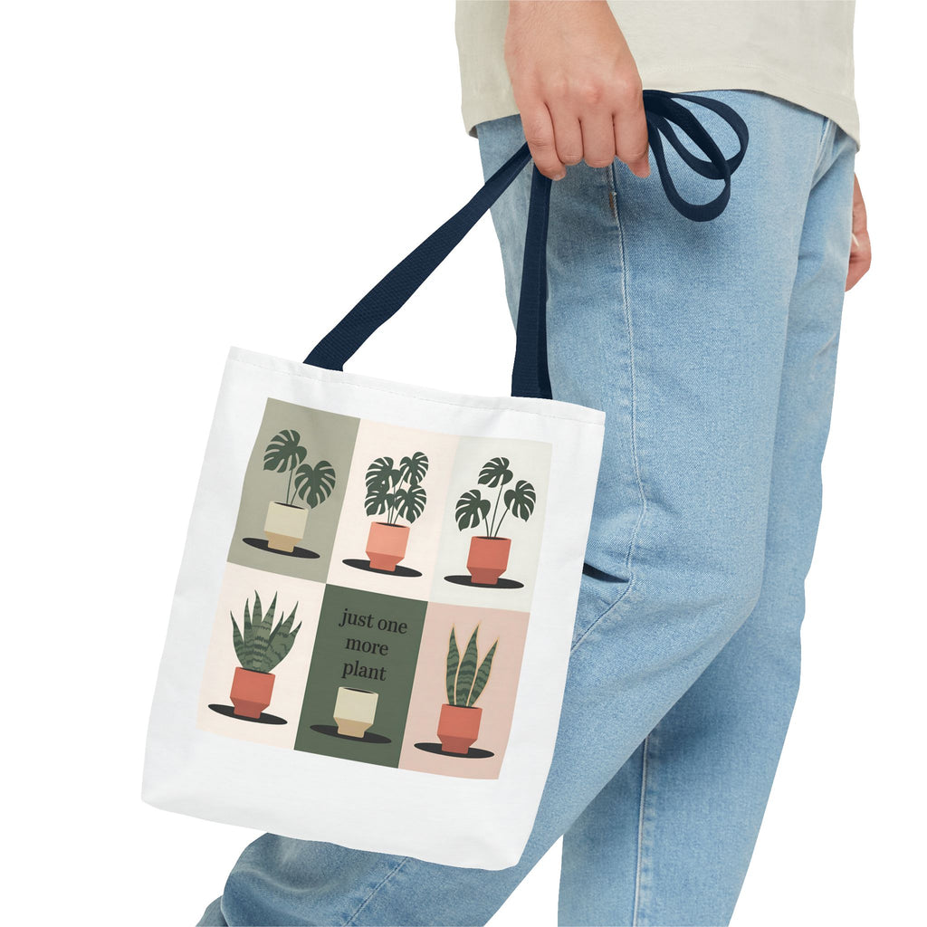 Just One More Plant Tote Bag | Indoor Plant Illustration, Potted Plant Pattern