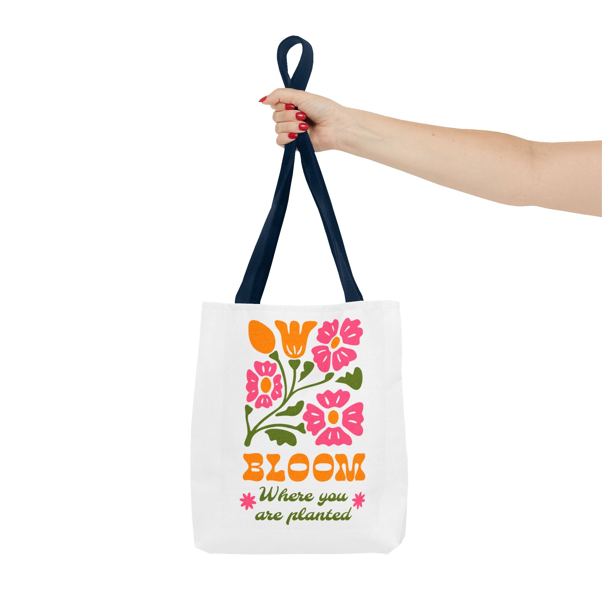 Bloom Where You Are Planted Tote Bag | Floral Retro Design