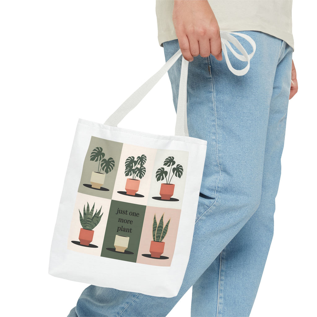 Just One More Plant Tote Bag | Indoor Plant Illustration, Potted Plant Pattern