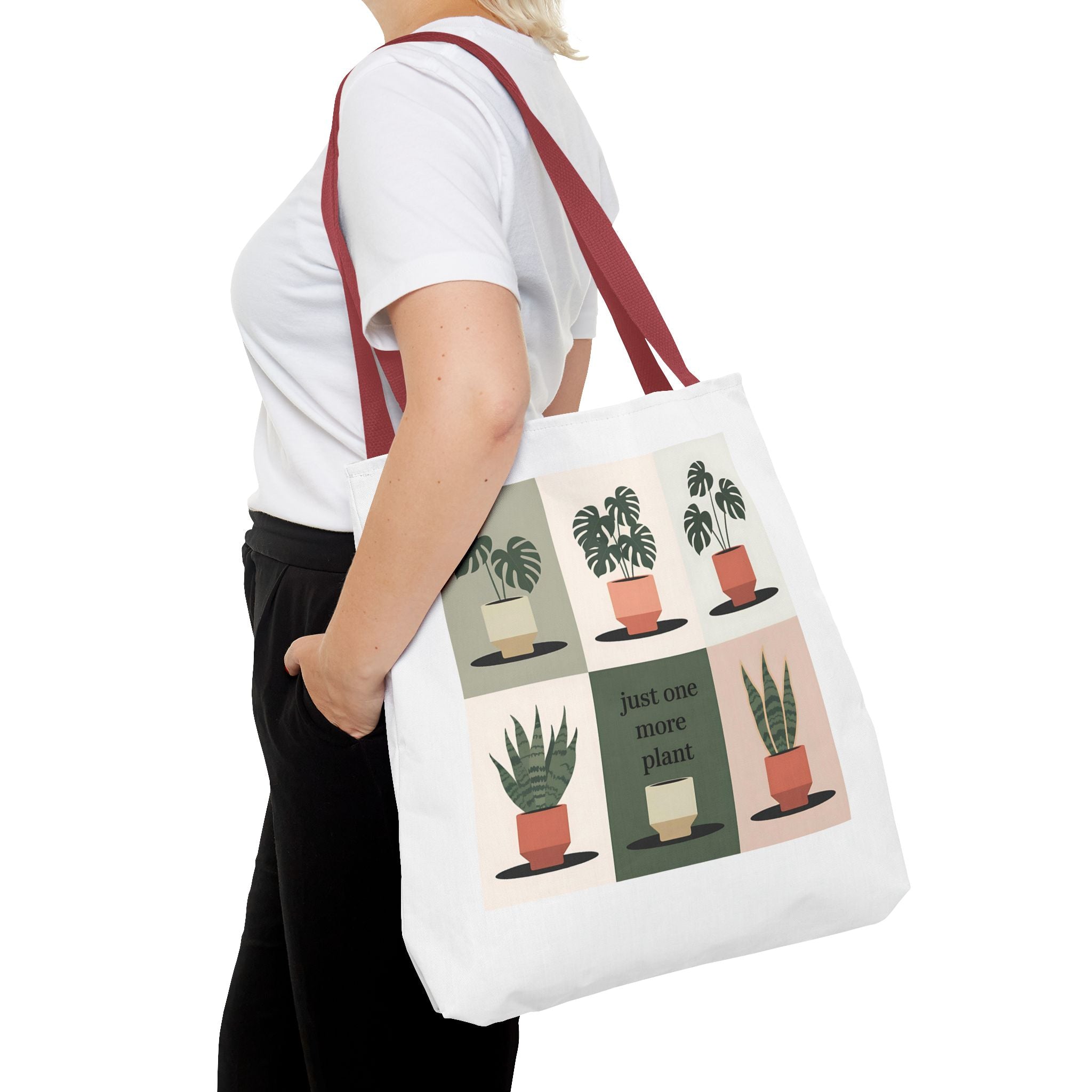 Just One More Plant Tote Bag | Indoor Plant Illustration, Potted Plant Pattern