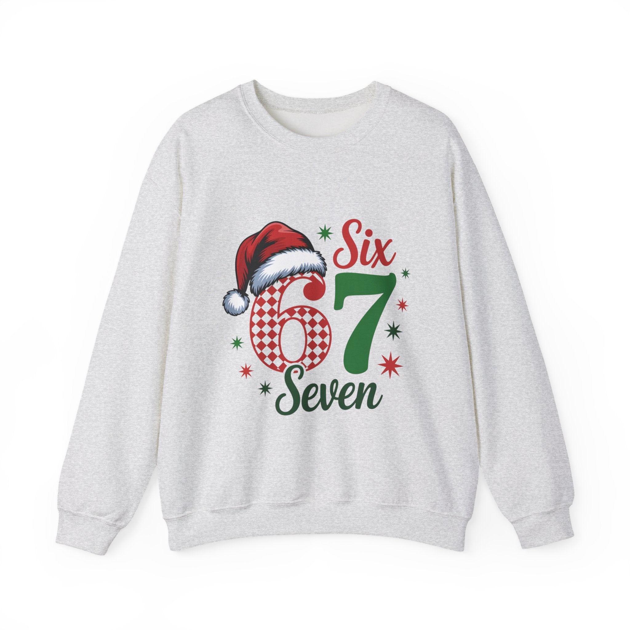 67 Six Seven Christmas number design Sweatshirt | Santa hat holiday sweater style