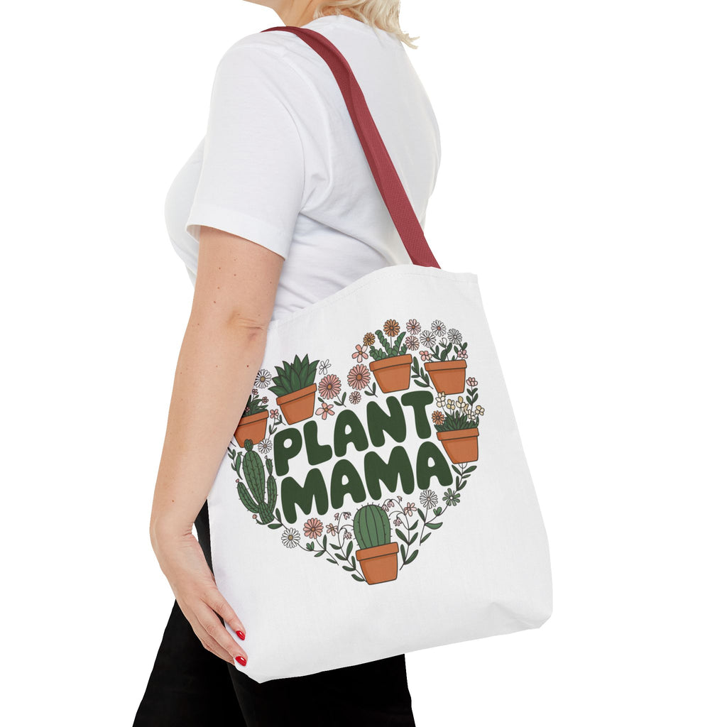 Plant Mama Tote Bag | Heart of Potted Plants, Cactus, Succulent Illustration