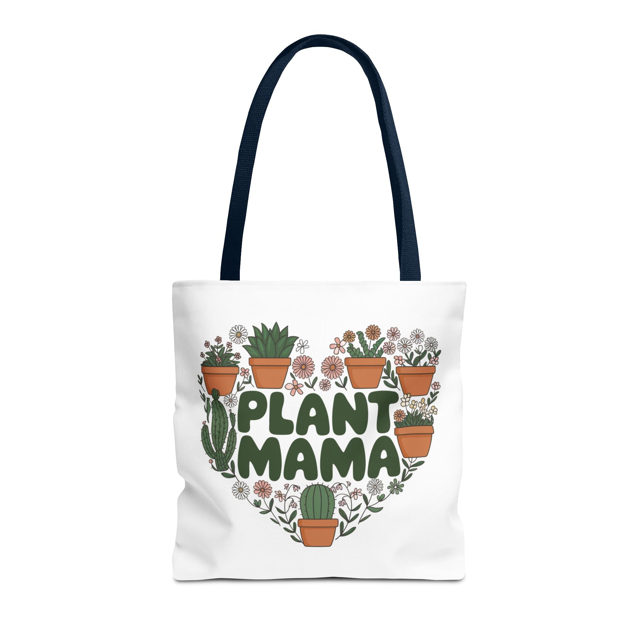 Plant Mama Tote Bag | Heart of Potted Plants, Cactus, Succulent Illustration