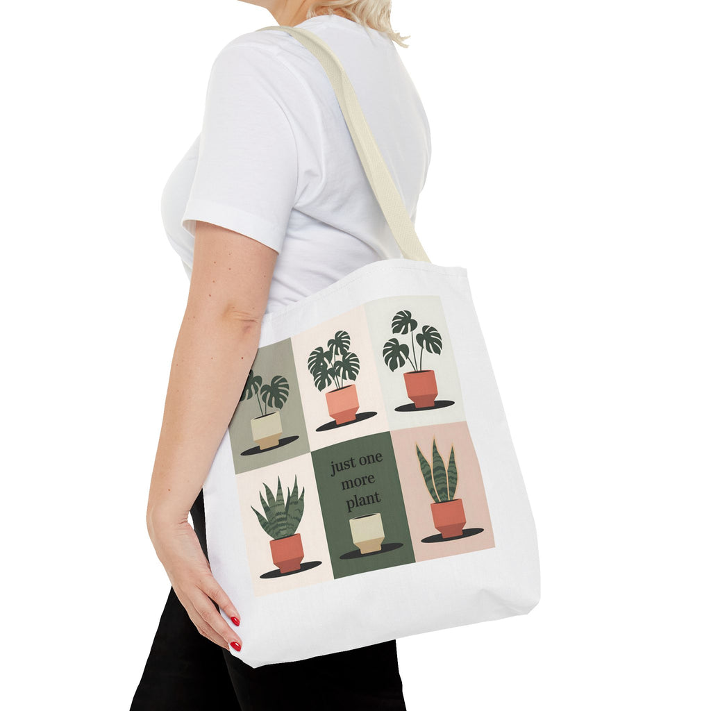 Just One More Plant Tote Bag | Indoor Plant Illustration, Potted Plant Pattern