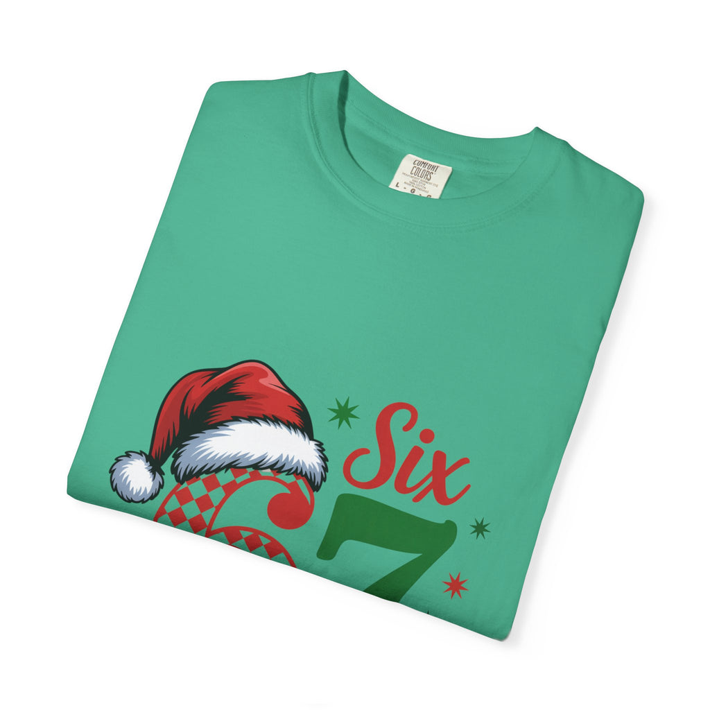 67 Six Seven Christmas T-shirt | Santa Hat Holiday Number Design
