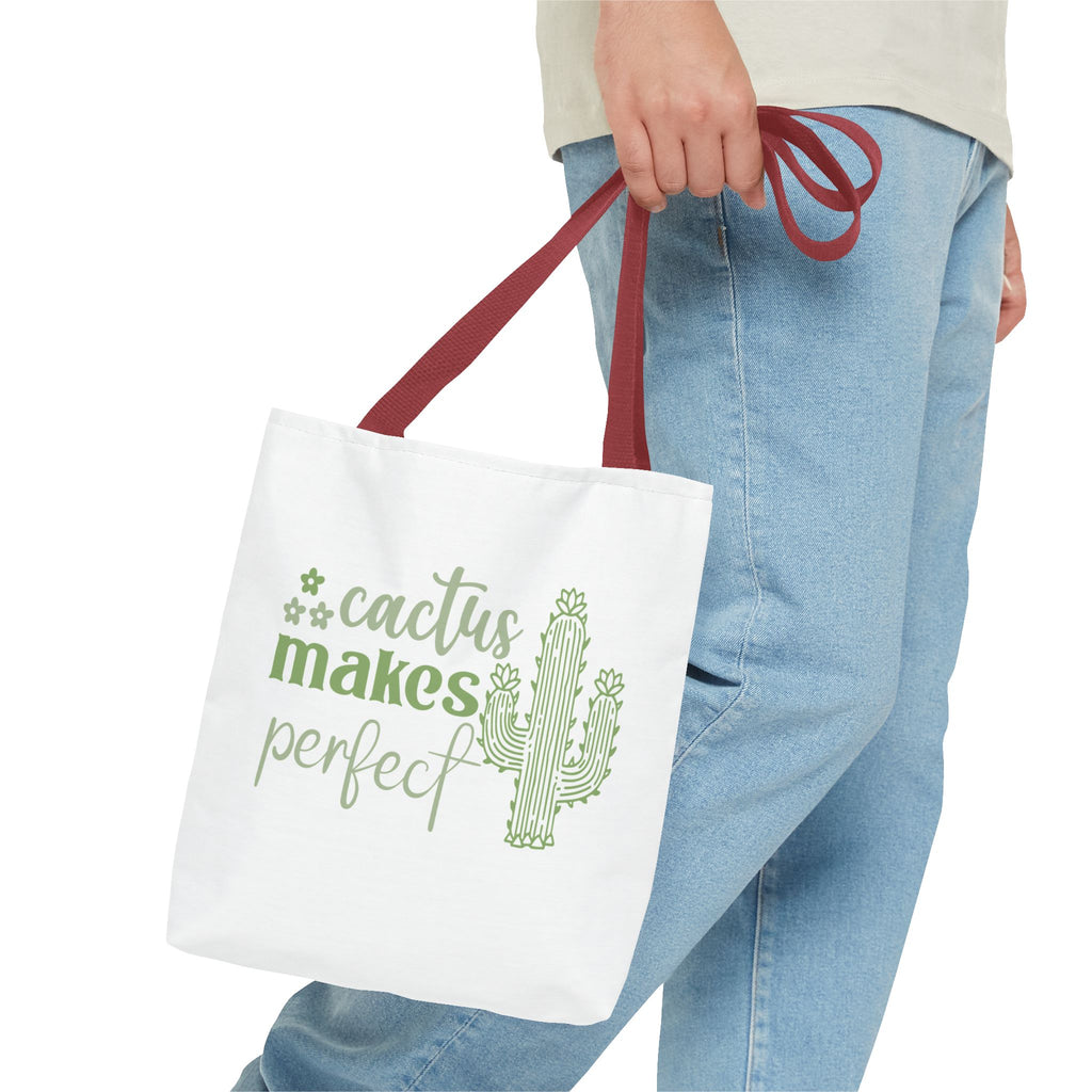 Cactus Makes Perfect Tote Bag | cactus illustration, green script