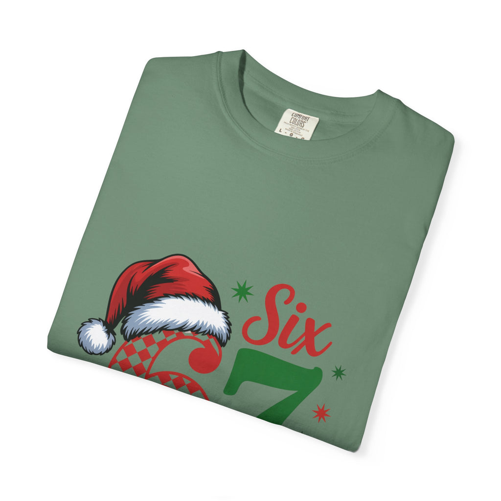 67 Six Seven Christmas T-shirt | Santa Hat Holiday Number Design