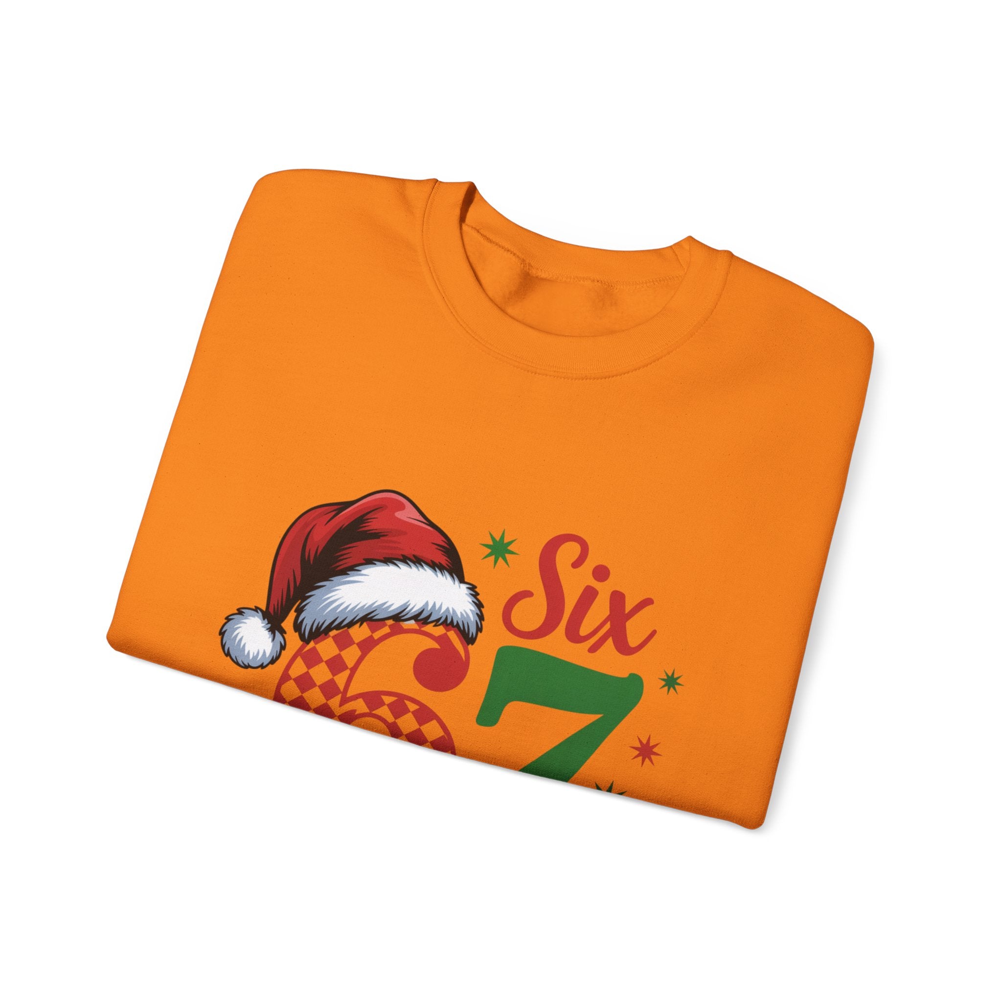 67 Six Seven Christmas number design Sweatshirt | Santa hat holiday sweater style