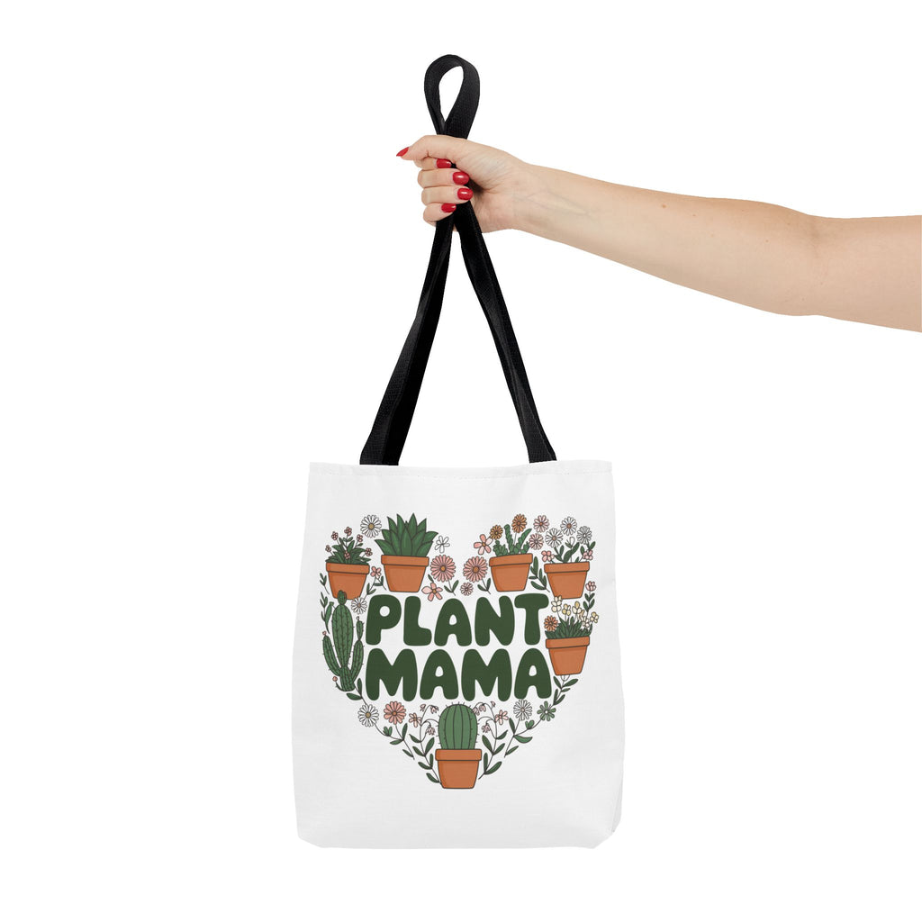 Plant Mama Tote Bag | Heart of Potted Plants, Cactus, Succulent Illustration