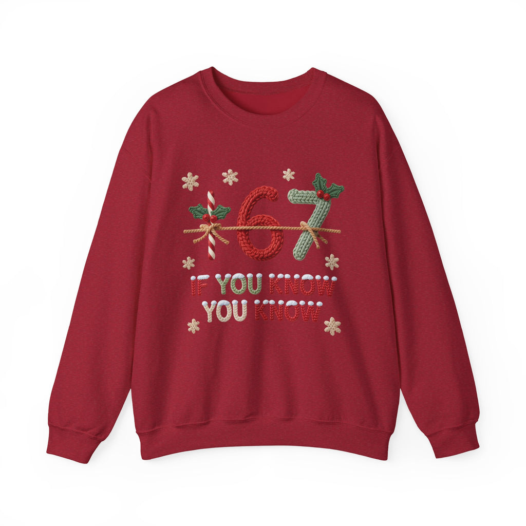 67 Christmas Sweatshirt | Holiday Candy Cane Ornament Design