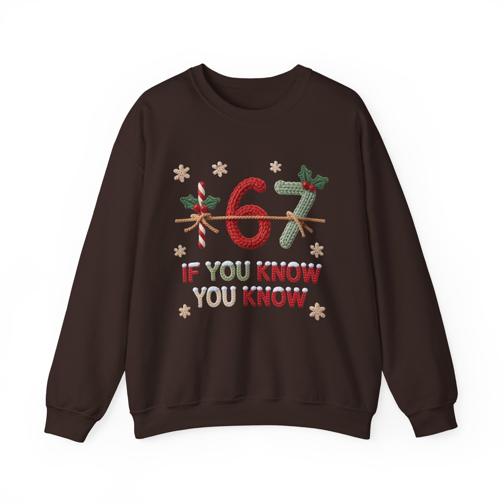 67 Christmas Sweatshirt | Holiday Candy Cane Ornament Design
