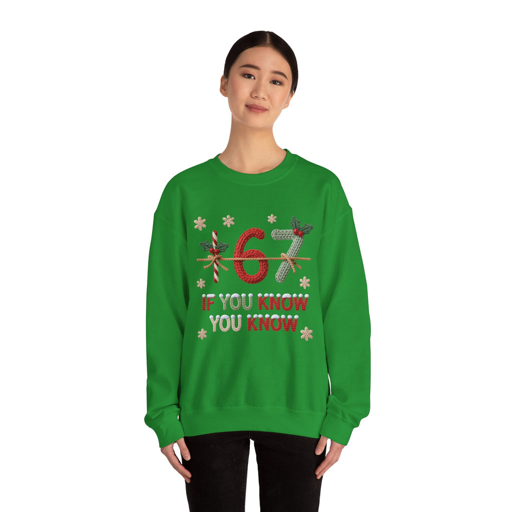 67 Christmas Sweatshirt | Holiday Candy Cane Ornament Design