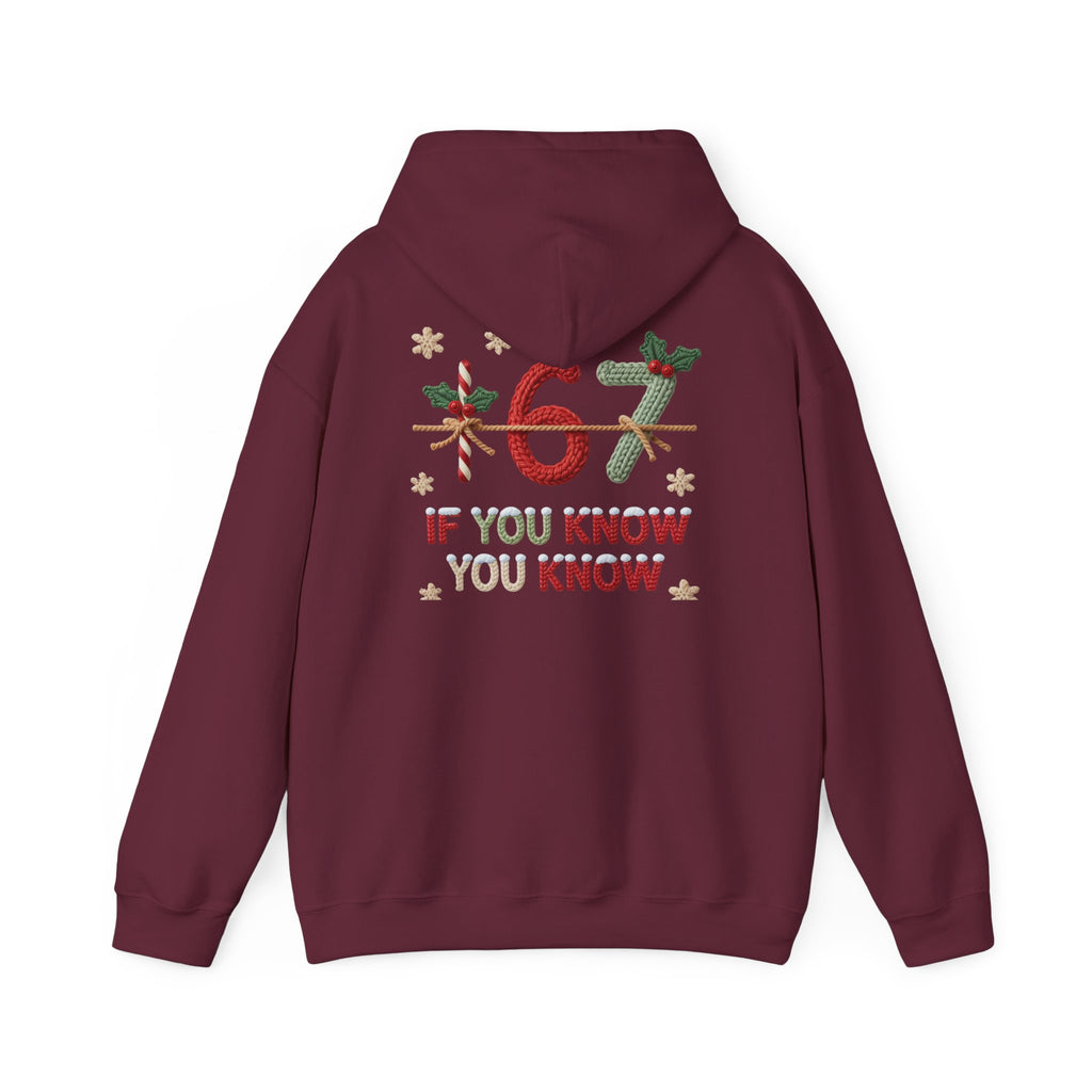 67 Christmas Hoodie | Christmas plaid numbers, holiday sweater design
