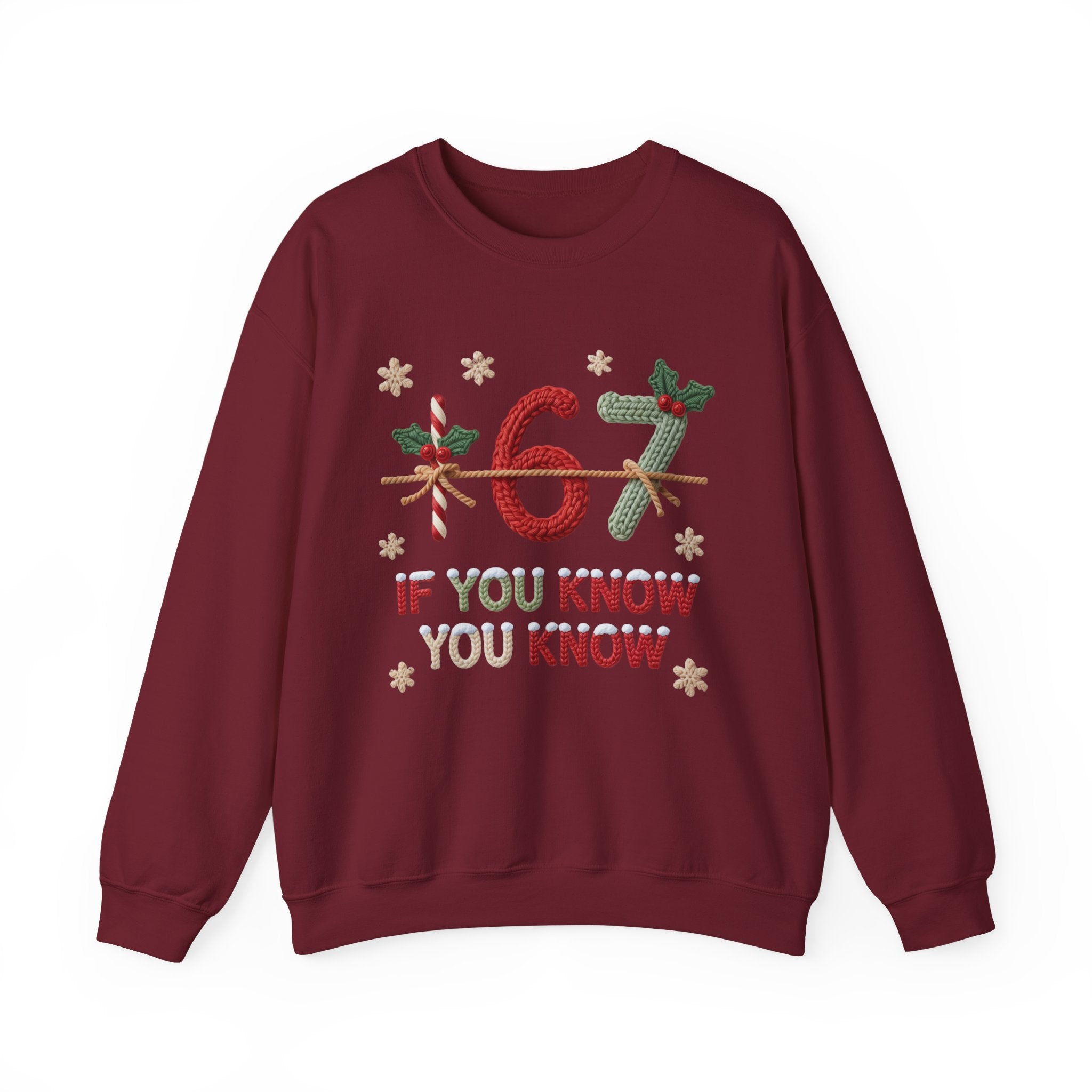 67 Christmas Sweatshirt | Holiday Candy Cane Ornament Design
