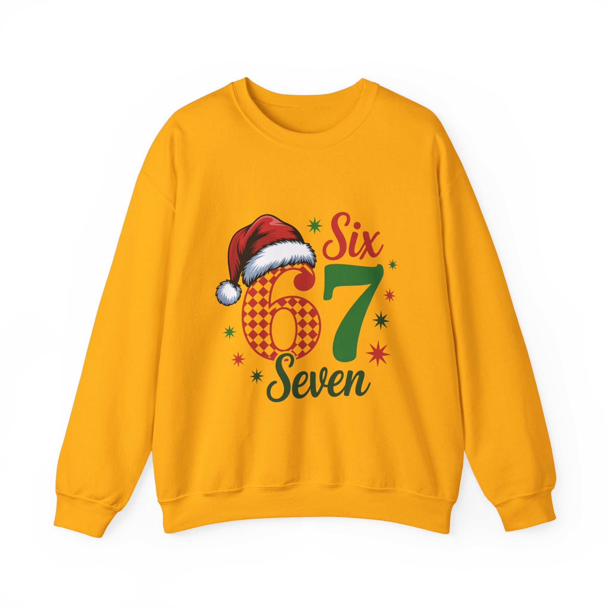 67 Six Seven Christmas number design Sweatshirt | Santa hat holiday sweater style