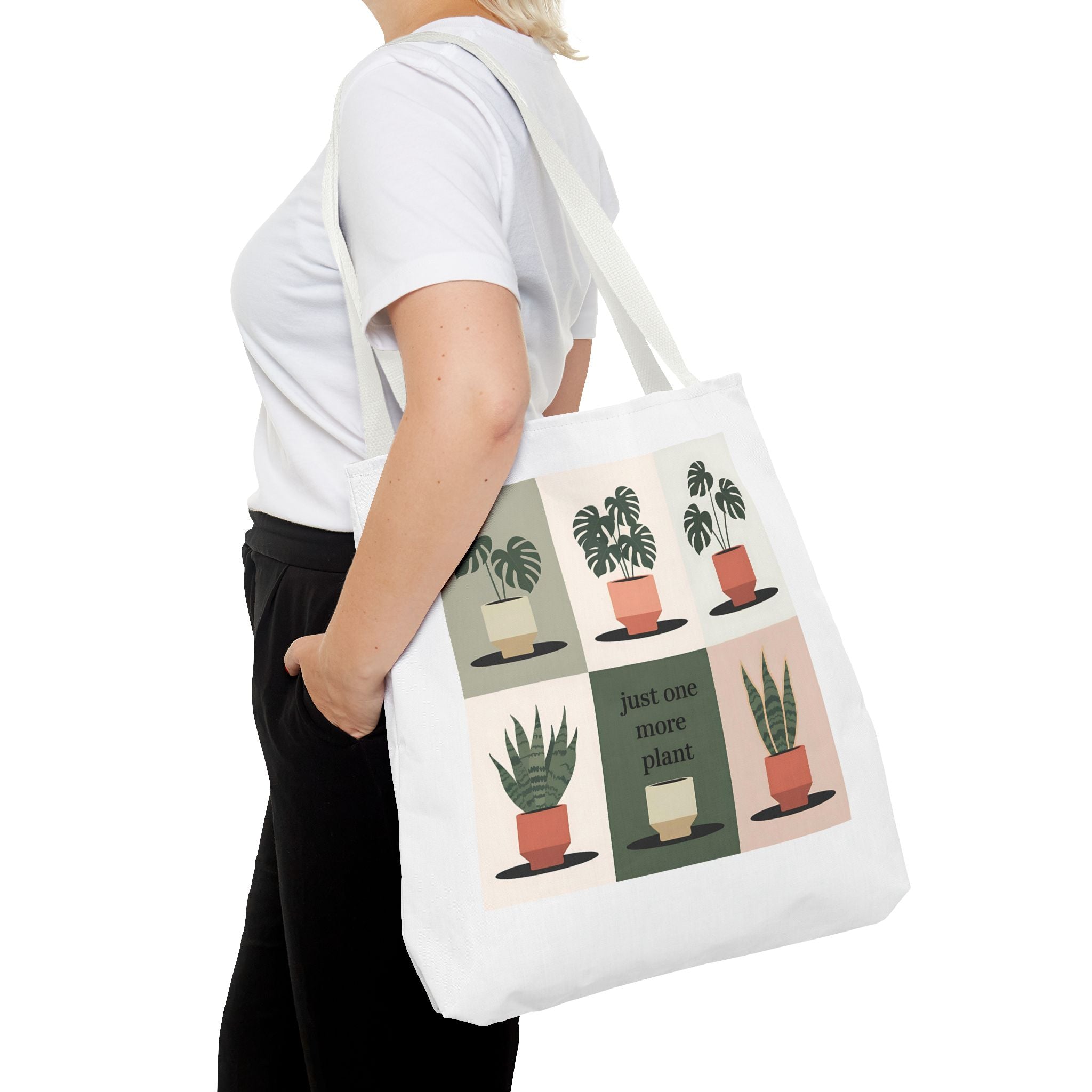Just One More Plant Tote Bag | Indoor Plant Illustration, Potted Plant Pattern