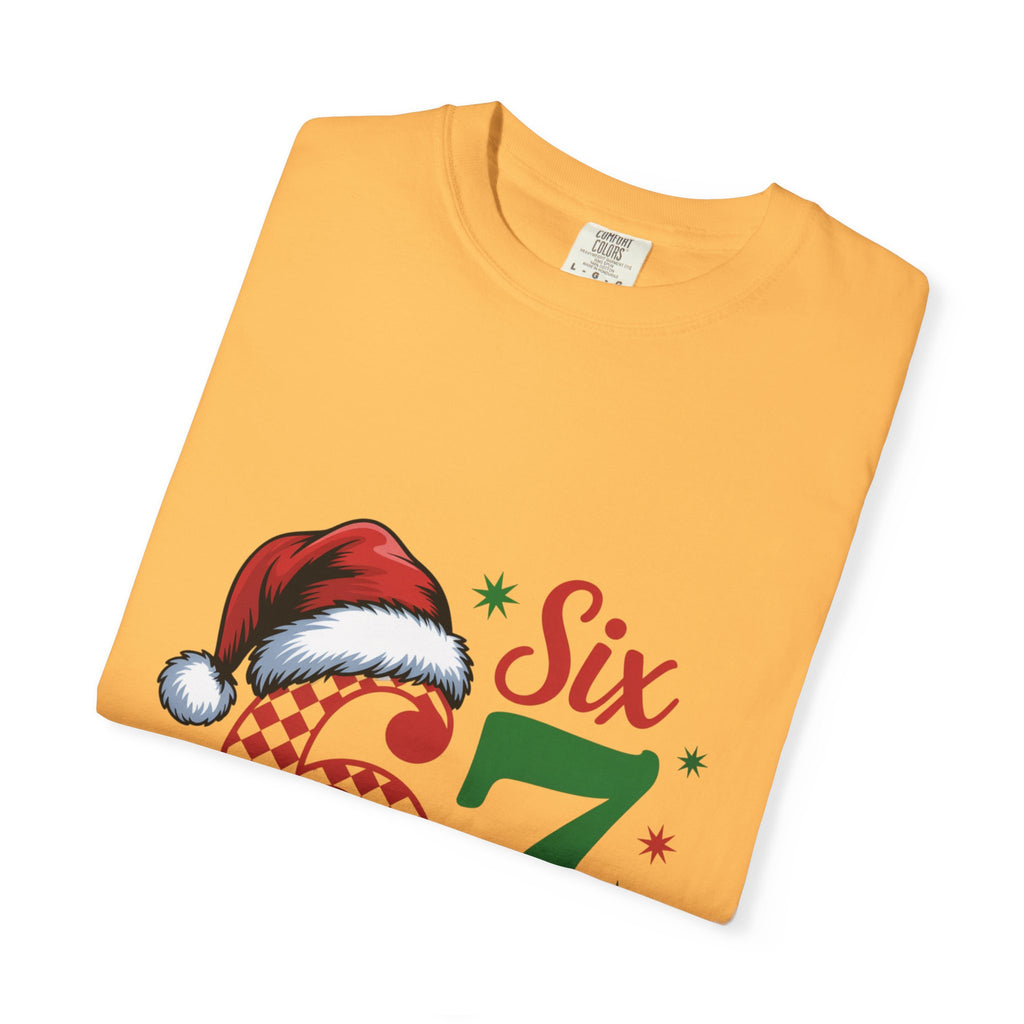 67 Six Seven Christmas T-shirt | Santa Hat Holiday Number Design