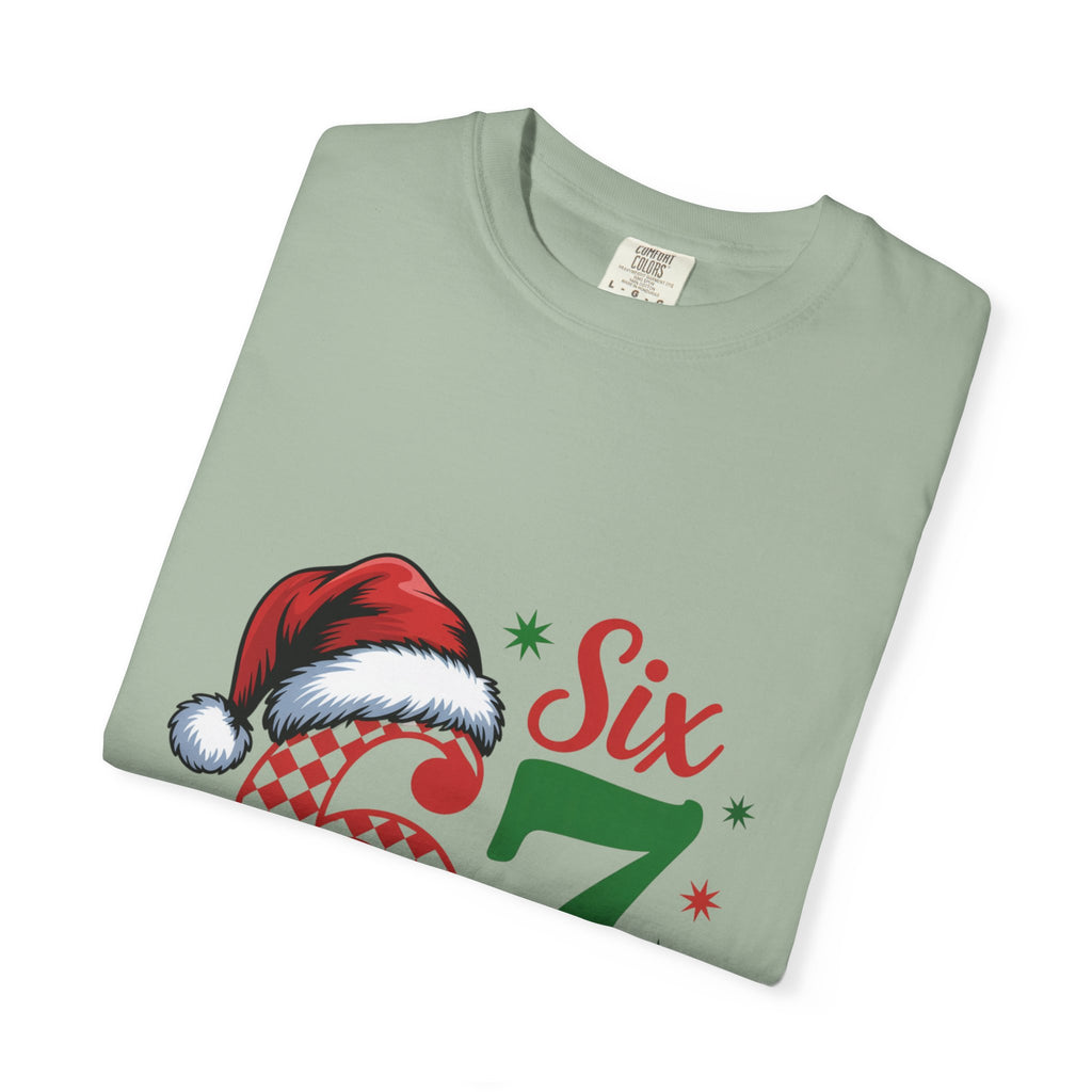 67 Six Seven Christmas T-shirt | Santa Hat Holiday Number Design