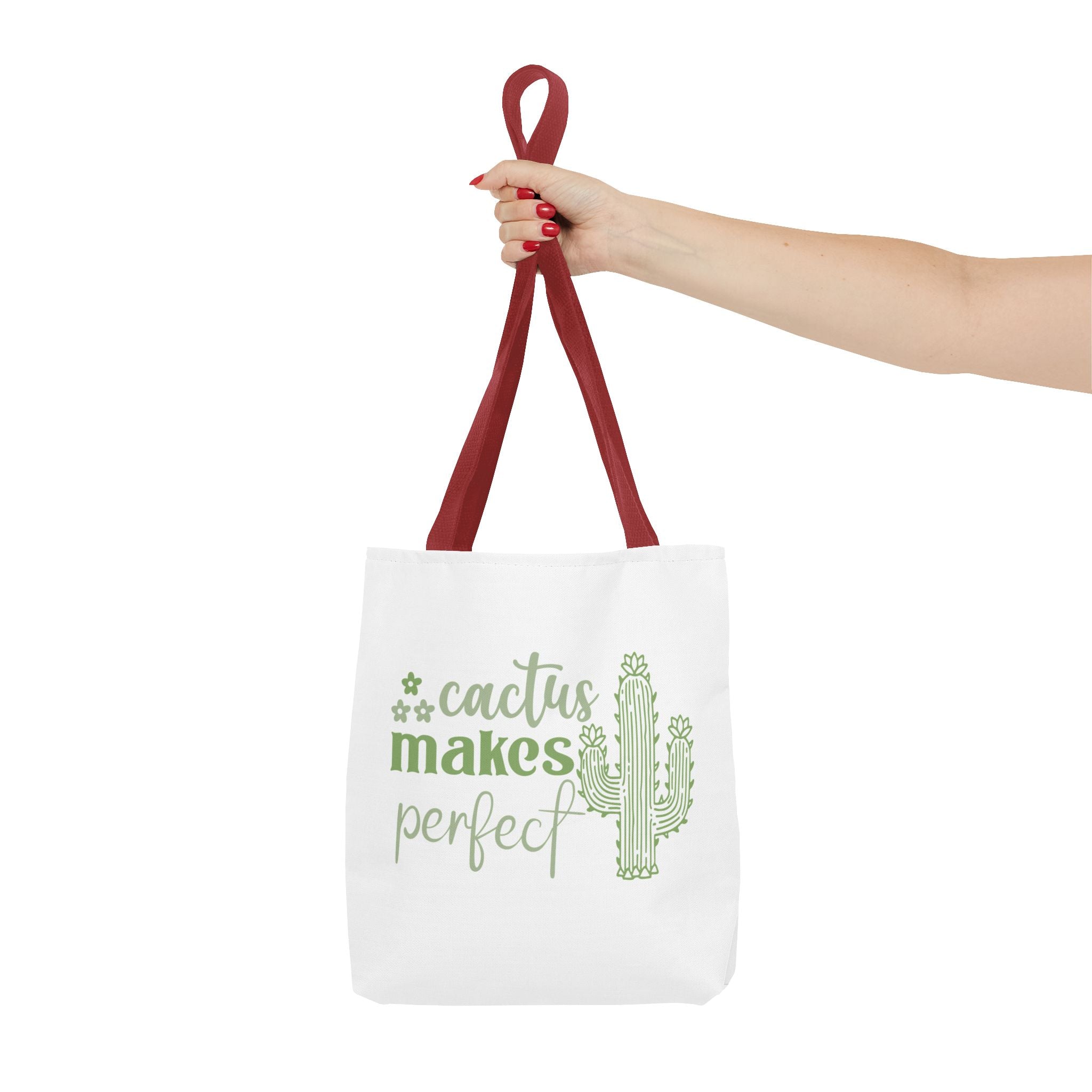 Cactus Makes Perfect Tote Bag | cactus illustration, green script