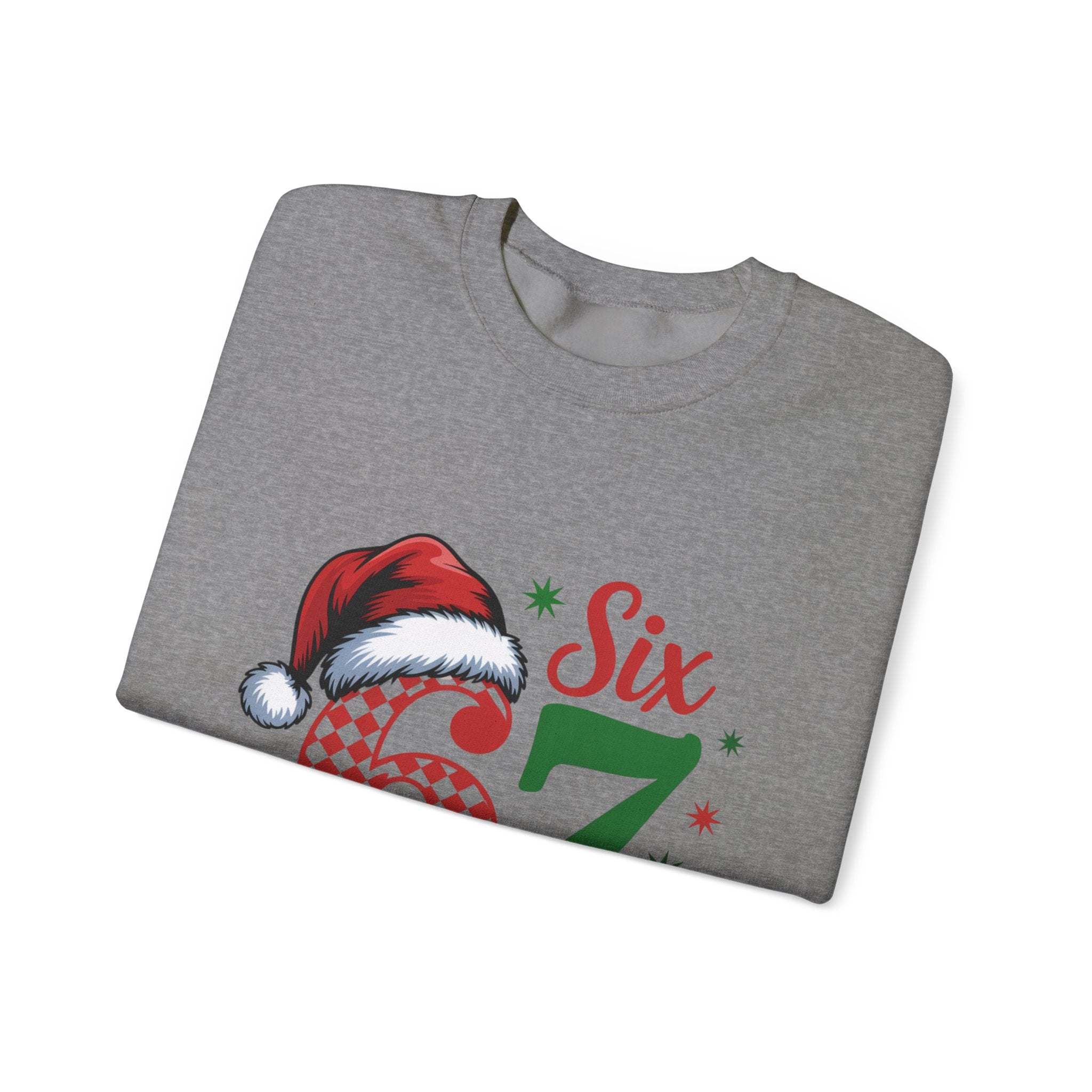 67 Six Seven Christmas number design Sweatshirt | Santa hat holiday sweater style
