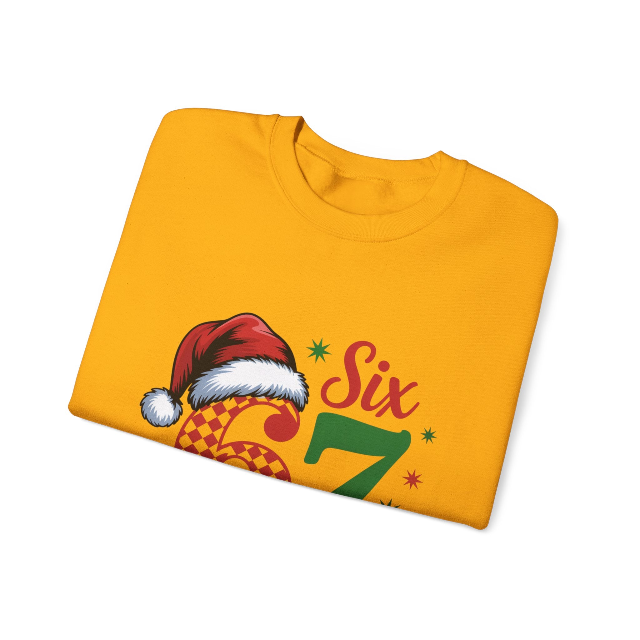 67 Six Seven Christmas number design Sweatshirt | Santa hat holiday sweater style
