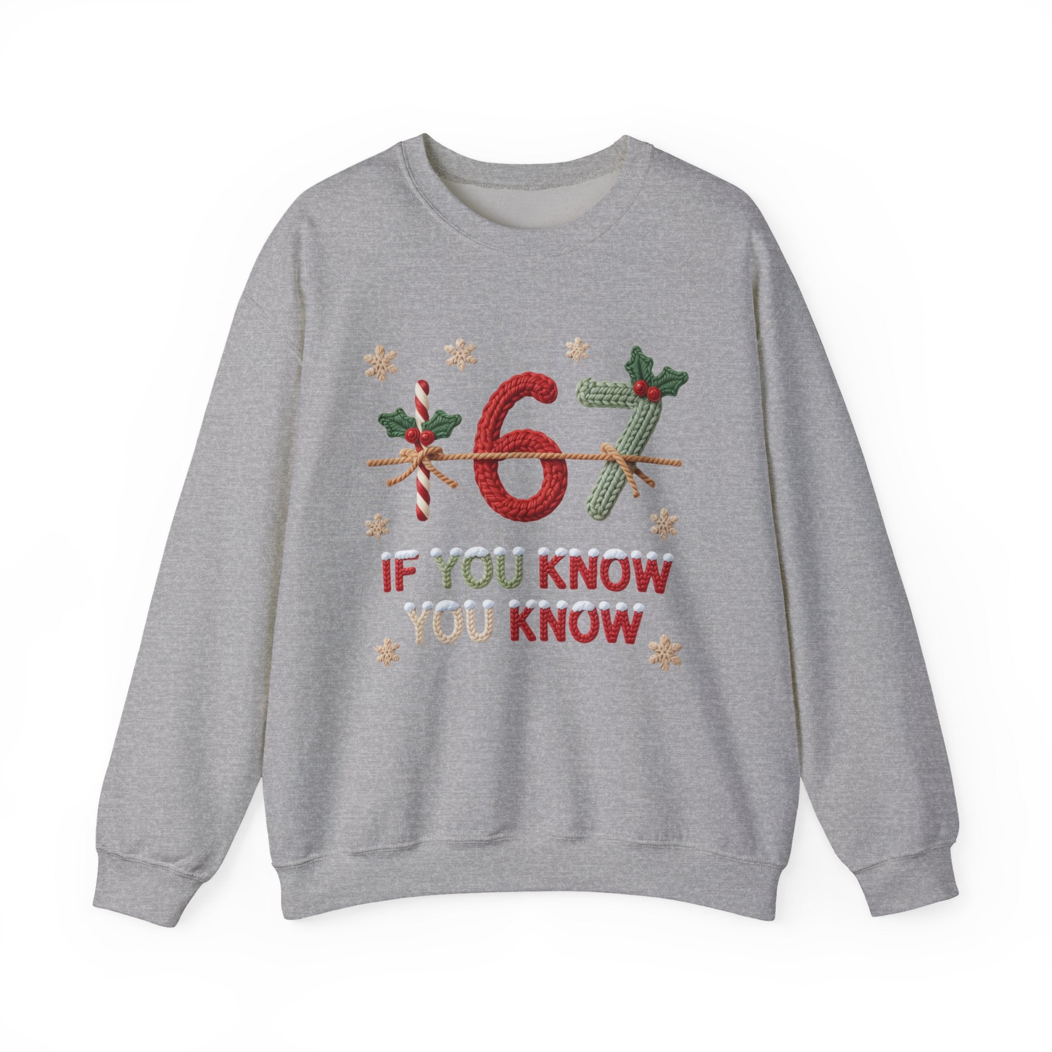 67 Christmas Sweatshirt | Holiday Candy Cane Ornament Design