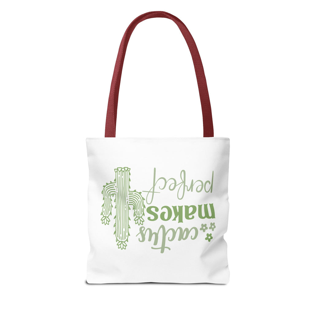 Cactus Makes Perfect Tote Bag | cactus illustration, green script