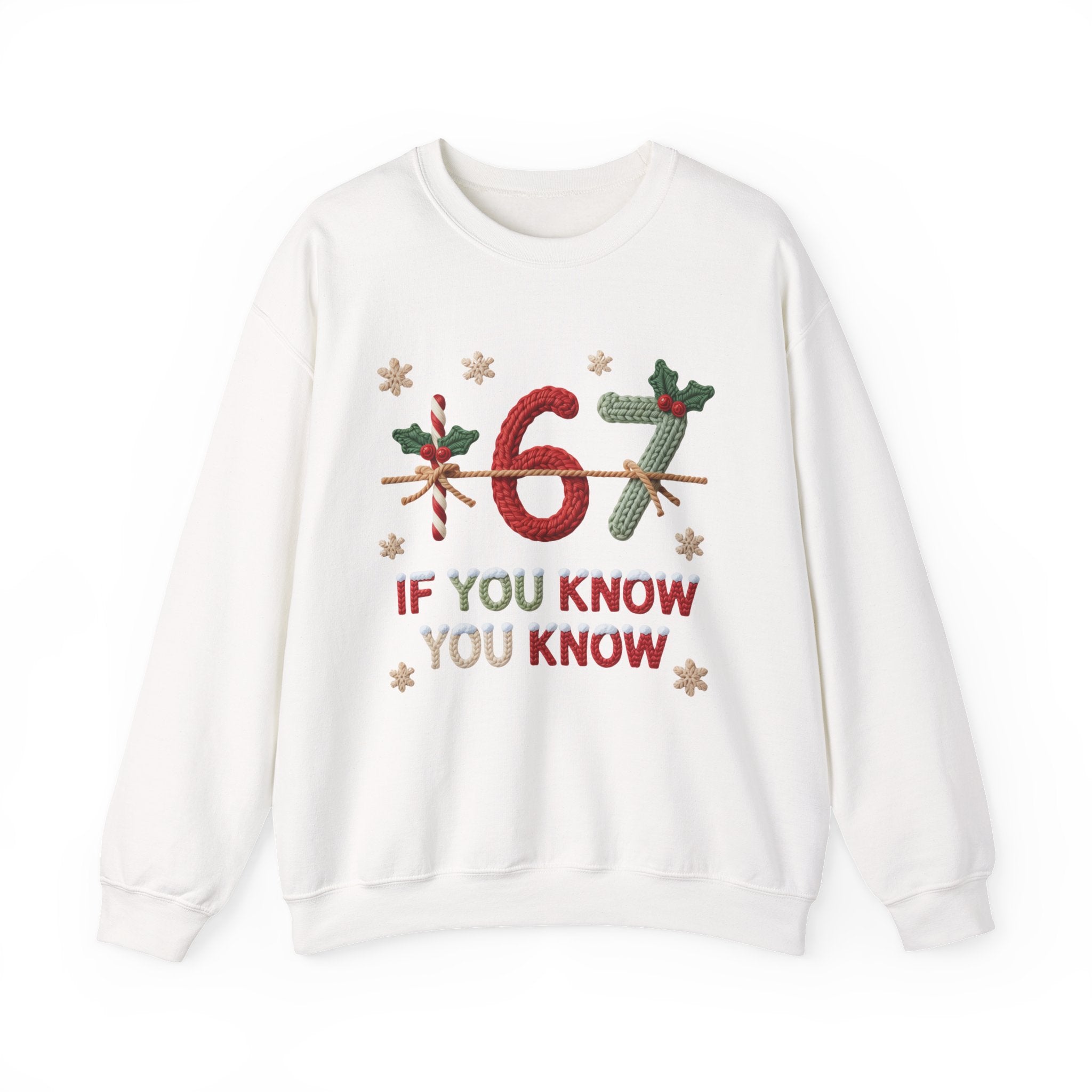 67 Christmas Sweatshirt | Holiday Candy Cane Ornament Design