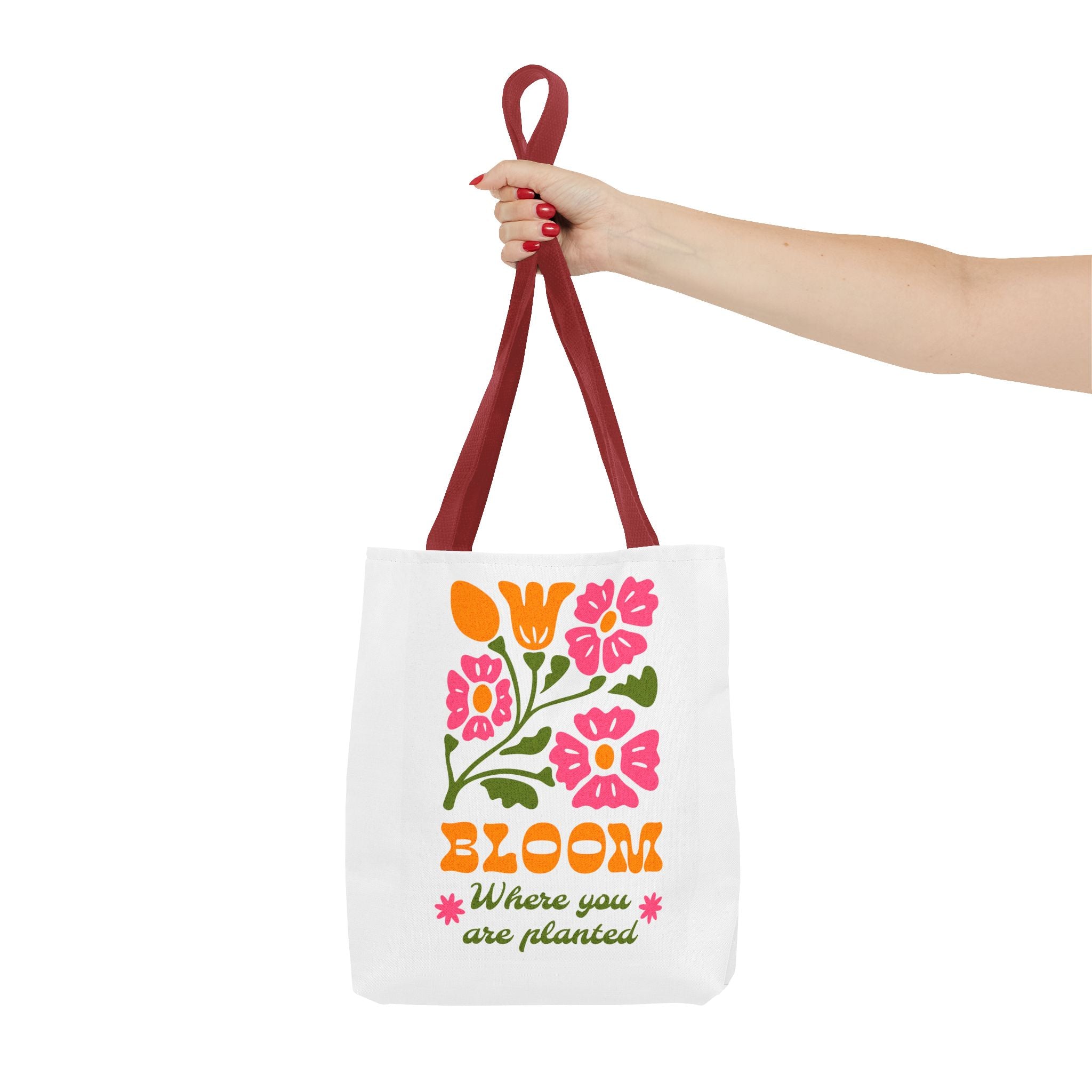 Bloom Where You Are Planted Tote Bag | Floral Retro Design
